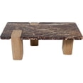 thumbnail image 4 of Meridian Furniture Ravenna Burgundy Marble Top And Oak Wood Base Coffee Table, 4 of 8