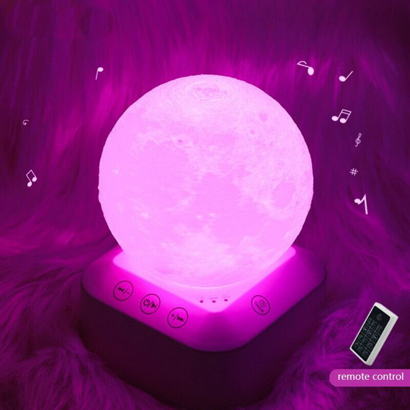 Moon Lamp Night Light White Noise Sound Machine LED Color Change 3D Kids Baby