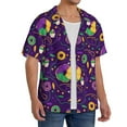thumbnail image 4 of Wukai Mardi Gras and Donuts Men's Casual Short-Sleeve Button Down Shirt - Lightweight Summer Dress Shirt for Daily Wear-4X-Large, 4 of 7