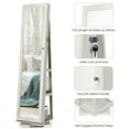 thumbnail image 5 of Giantex 360° Rotating Jewelry Armoire w/Higher Full Length Mirror, Standing Lockable Cabinet Organizer w/ Large Storage Capacity, Inside Makeup Mirror(White), 5 of 8