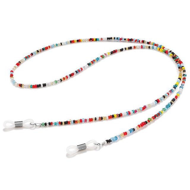 Soporte para cuerdas para gafas, collar con cuentas de cristal curativo para gafas, cadenas con perlas para mujer