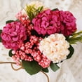 thumbnail image 3 of Plantas de flores artificiales, mini flores de hortensias falsas en maceta para decoración, 3 of 6