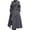 Grey, variant on Women Long Winter Wool Pea Coat Lapel Double Breasted Trench Over Coat with Belt,Medium,Purple