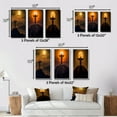 thumbnail image 4 of Designart "Supermoon Over Christ the Redeemer Rio's Icon V" Christianism Wall Art Set Of 3 - Traditional Yellow Gallery Wall Set For Home Decor, 4 of 6