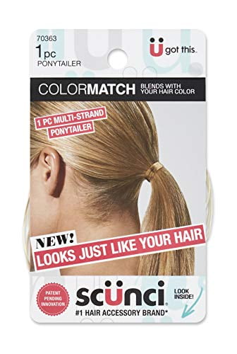Scunci Color Match Multi-Strand Ponytailer Hair Elastic, Blonde