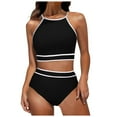 thumbnail image 2 of Womens Tankini Swimsuit Floral Print High Waist Bottom Adjustable Two Piece Swimwear Tummy Control Beach, 2 of 6