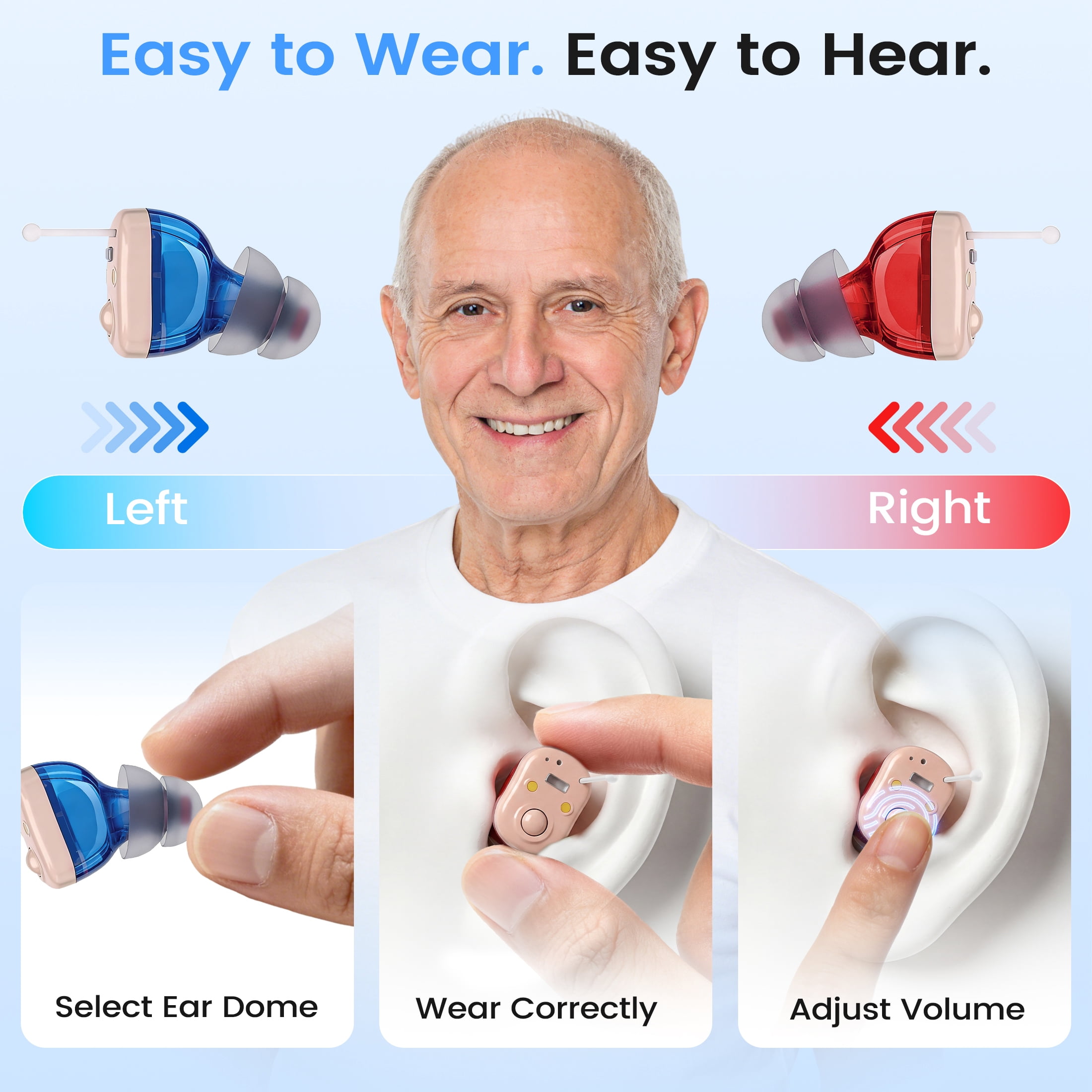 ELCTRTICI Digital Hearing Aids for Seniors, Rechargeable 32-Channel Hearing Device for Hearing Loss, Noise Cancelling