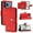Red, variant on For Apple iPhone 17 Pro Argyle Pattern PU Leather Wallet Case Magnetic Flip Cover 7-Card Slots Pocket With Detachable  Wrist Strap,Red,For iPhone 17 Pro