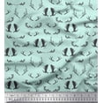 thumbnail image 1 of Soimoi Green polyester Crepe Fabric Antler & Leaves Print Fabric by the Yard 42 Inch Wide, 1 of 3