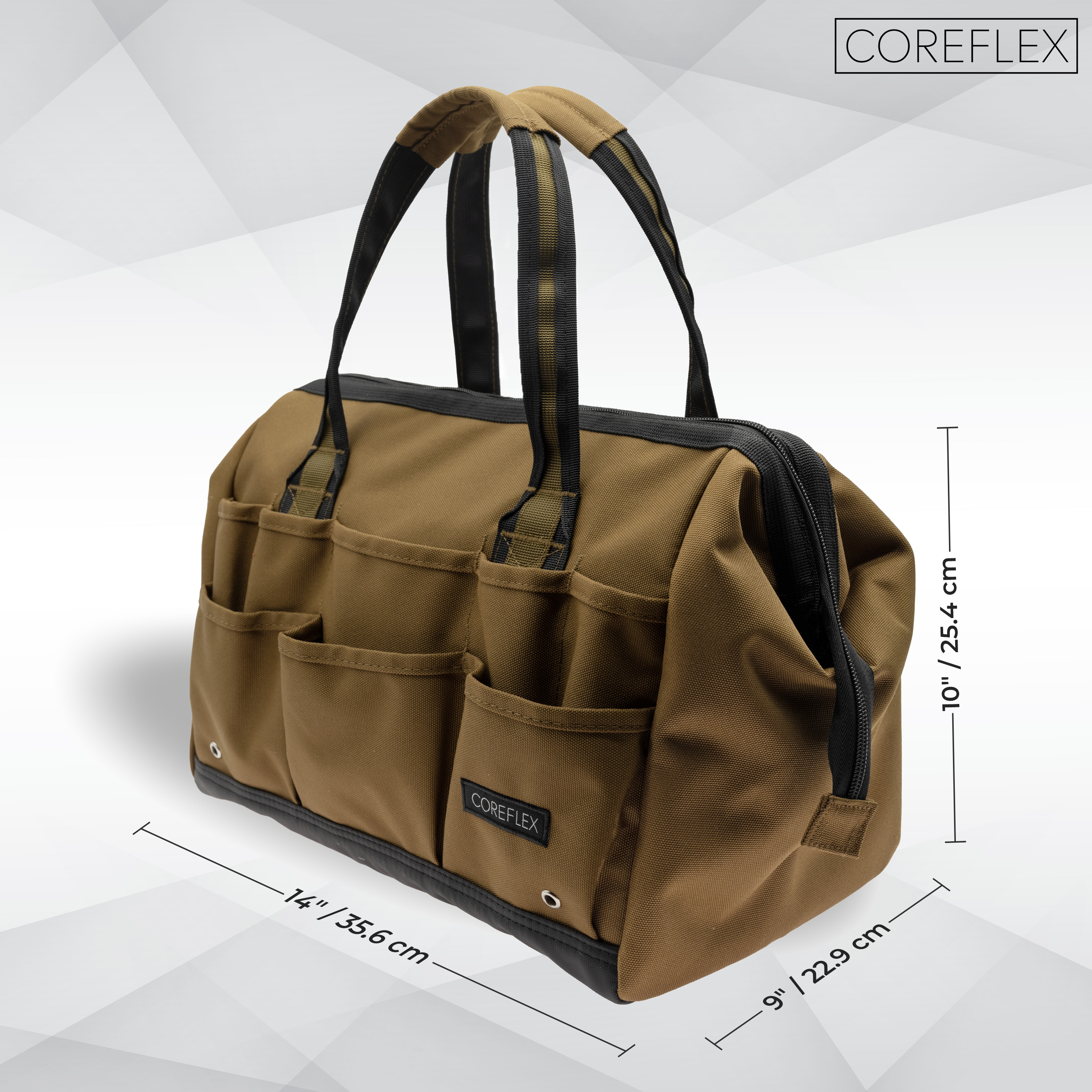 Coreflex Tool Bag, 14inch wide mouth multiple purpose bag for Plumbers, Electricians, Handymen