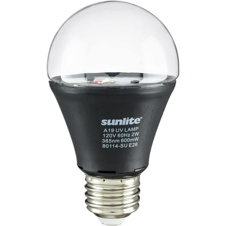 

Sunlite A19/LED/2W/BLB LED UV 2W A19 Blacklight Blue Bulb with E26 Medium Base (2)