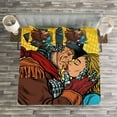 thumbnail image 3 of Ambesonne Western Quilted Bedspread Set 3 Pcs, Steampunk Robots, King Size, Yellow and Brown, 3 of 3