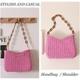 thumbnail image 6 of Straw Woven Shoulder Bag for Women Summer Beach Travel Crossbody Handbag Classics Satchel Purse, 6 of 7