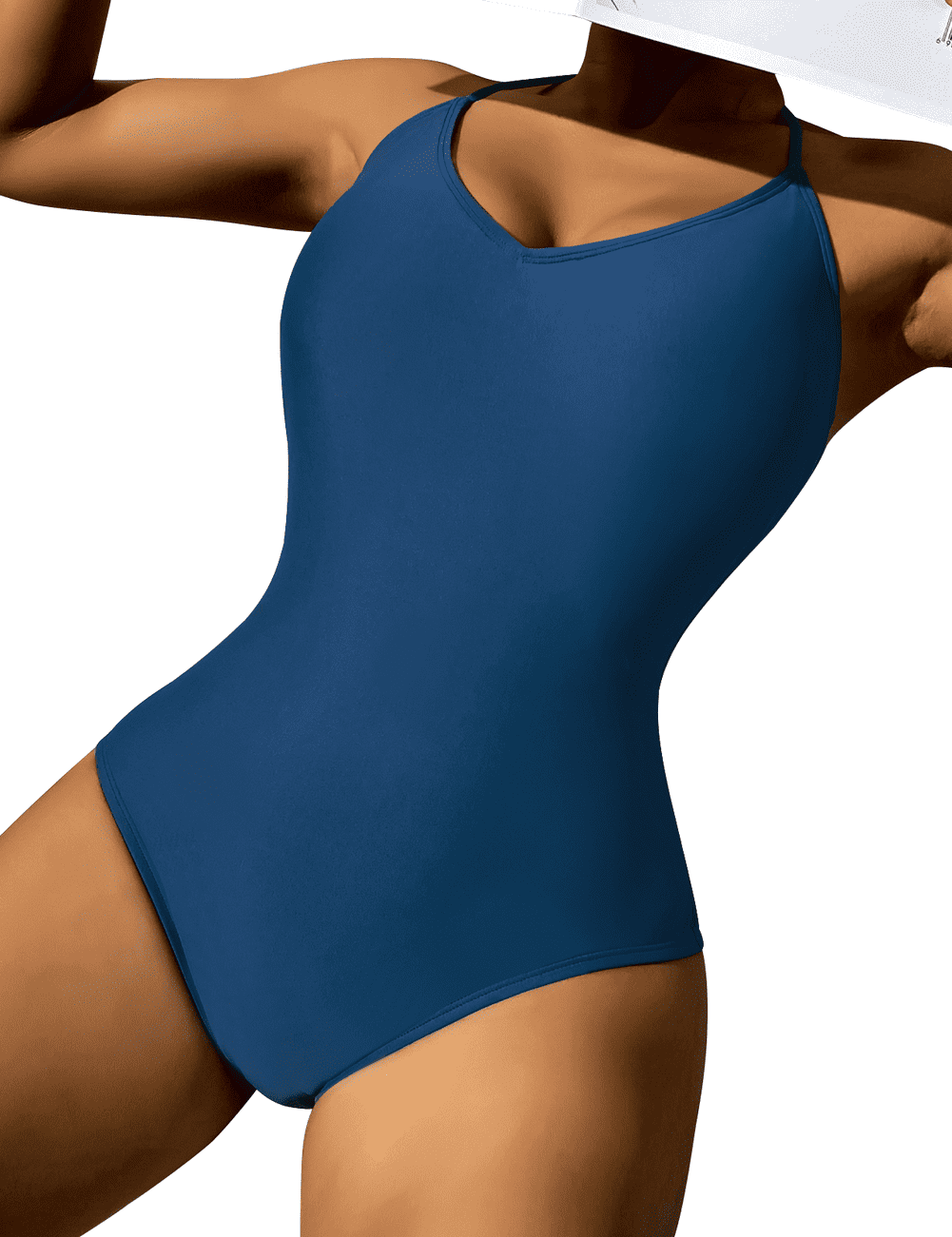 Hilor Womens One Piece Swimwear Blouson Swimsuits Side Tie Bathing Suits Monokinis