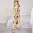 thumbnail image 3 of Goofa Summer Travel Printed Women’s 2 Piece Pajama Set Super,Pajamas Women's Long Sleeve Sleepwear Soft Button Down Loungewear Pjs Lounge Set Nightwear-XX-Large, 3 of 9