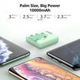 thumbnail image 3 of Portable Charger 10000mAh, Yoobao Mini Cute Power Bank for Girls Fast Charging Compact Battery Pack with Dual USB Output & Dual Inport (2.1A Type-C and 8-Pin Input) - Green, 3 of 7