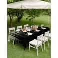 thumbnail image 4 of Outdoor Tablecloth with Umbrella Hole for Patio/Picnic/Party/Camping, Sage Green Black Ombre Waterproof Table Cloth Rectangle Table Cover Washable, Modern Abstract Striped Gradient (52"x 70"), 4 of 8