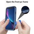 thumbnail image 6 of Apple iPhone Xs Max Case with Screen Protector , for iPhone Series Rugged Rubber Durable 3 in 1 Cover , Phone Case for Girl Men Women Cute (Blue+Black), 6 of 7