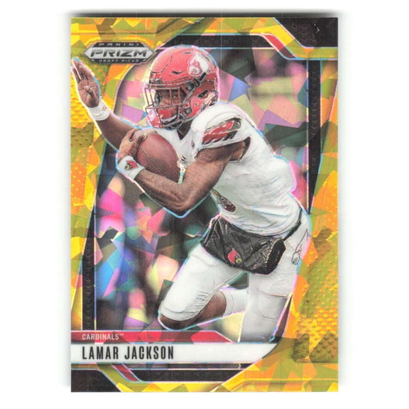 2025 Panini Prizm Draft Picks Prizms Gold Ice #177 Lamar Jackson Louisville Cardinals NCAA Football Trading Card