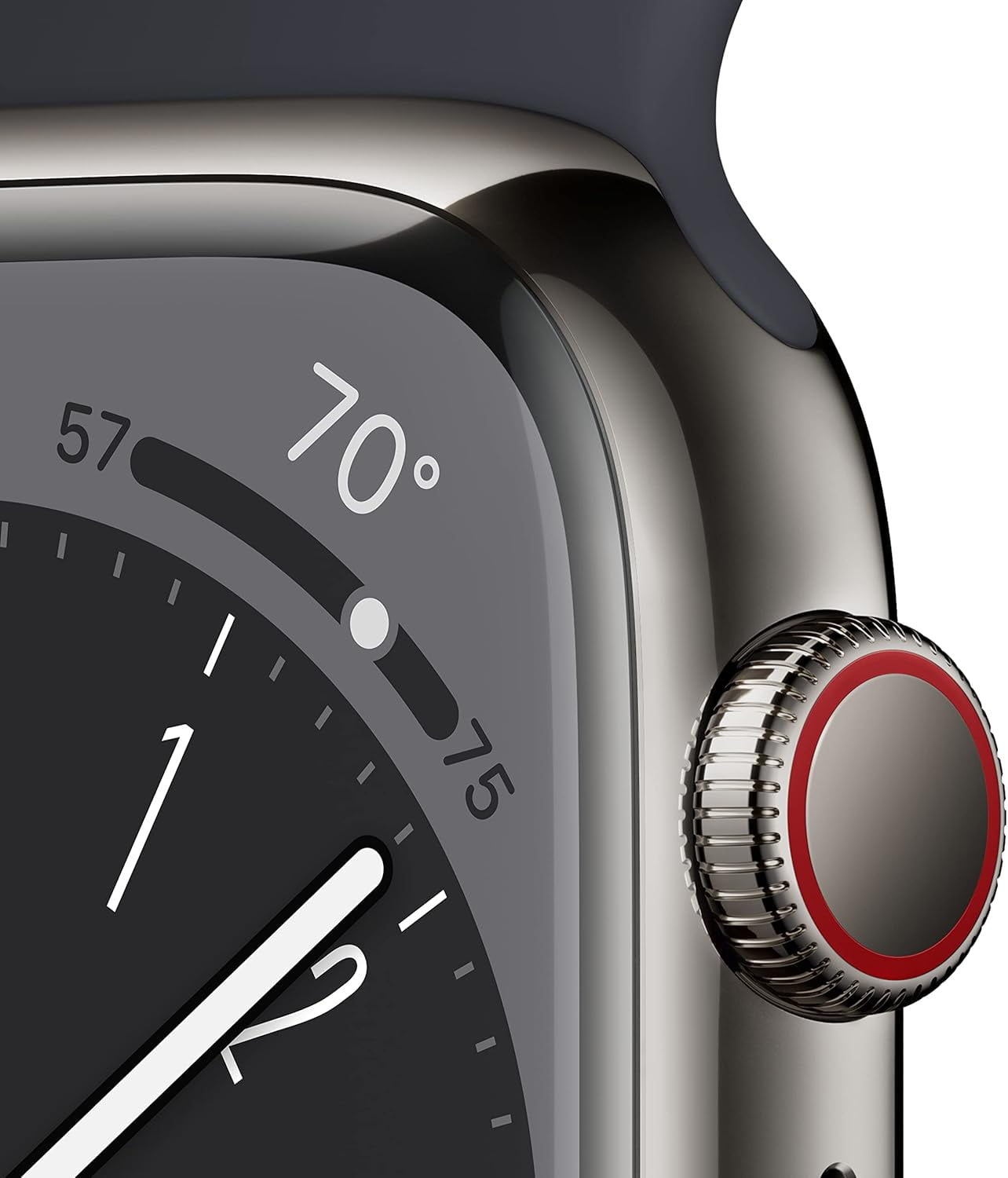 Restored Apple Watch Series 8 (GPS + Cellular) 45mm Graphite Stainless Steel with Midnight Sport Band Like New (Refurbished)