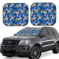 thumbnail image 2 of Daiia Sharks Skateboarding With Palm 2PCS Car Windshield Sun Shade, Foldable Sun Shield for Car Front Window, Auto Sun Blocker Visor Protector Universal for Truck SUV Pickup-Large, 2 of 7