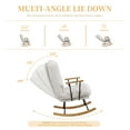 thumbnail image 5 of VECELO Teddy Fabric Rocking Chair, Adjustable Back Angle Upholstered Nursery Chair, White, 5 of 12
