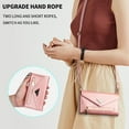 thumbnail image 4 of For Apple Iphone 13 Pro Max Skin-Feel Multi-Card Bag Short Rope + Long Rope Rose Gold, 4 of 5