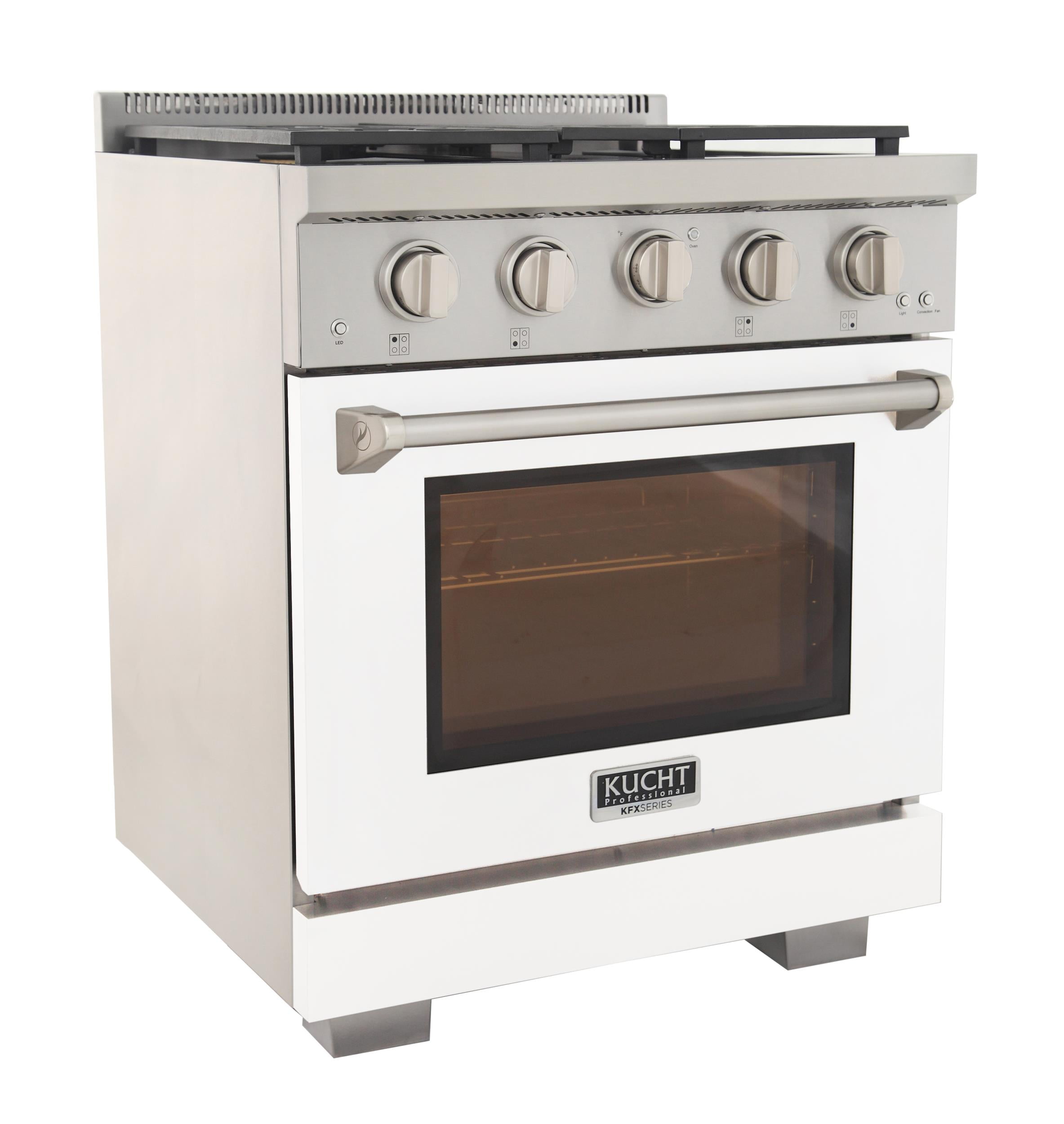 Professional 30-in Natural Gas Range in White with True Simmer Burners