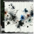 thumbnail image 3 of Ambesonne Floral Shower Curtain, Simplistic Watercolor Flower, 69"Wx75"L, Grey Blue Pale Rust, 3 of 4