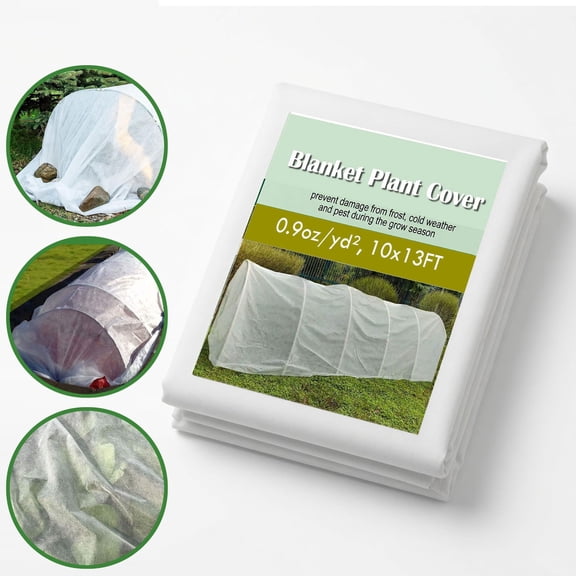 Maphissus 13  x 10 ft Plant Cover Frost Cloth ,Floating Row Cover for Freeze Protection in Winter Cold, Gardening Down