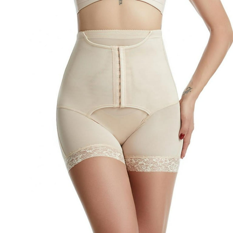 Women High Waisted Panties Lace Butt Lifter Underwear Boyshorts Tummy  Control Panty Thigh Slimming Shapewear Adjustable Waist Trainer  Cinchers,Beige XL 