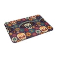 thumbnail image 2 of Fotbe Extra Durable Door Mat - Dirt Trapping Outdoor Welcome Mats - Non-Slip Outdoor Door Mats - Low Profile Front Door Mat - Indoor (16" x 24", Skulls and Flowers ), 2 of 9