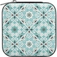 thumbnail image 2 of Coolnut Blue Talavera Pattern Travel Jewelry Box Small Portable Jewelry Case for Ring Earring Necklace Jewellery Organizer Storage for Women Girls Women Gifts, 2 of 7