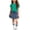 Green, variant on Girls Cotton Outfit Sets, Summer Short Sleeve 3 Piece T-shirts Skirts and Socks Set Hot Pink Size 7-8