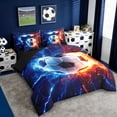 thumbnail image 2 of Erosebridal Football Ball Games 7-Piece Twin Bedding Sets For Kids Boys,Soccer Games Sport Theme Bedding Comforter Set,Reversible Black, 2 of 7
