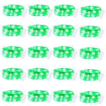 AWLYLNLL 20 Pack Led Fairy Lights Battery Operated String Lights Waterproof Silver Wire 7 Feet 20 Led Firefly Starry Moon Lights for DIY Wedding Party Bedroom Patio Christmas (20 Pack, Green)