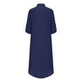 thumbnail image 5 of BSDJILFG Shirt Dress Women Causal ButtDown Short 1/2 Sleeve Lapel Straight Midi Dress Loungewear Sleepwear, 5 of 6