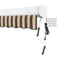 thumbnail image 3 of Awntech 12 Ft Key West Left Motorized Heavy Duty Patio Retractable Awning with Cassette (144in x 9.38in x 120in), Brown/Tan Stripe, 3 of 8