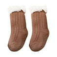 thumbnail image 2 of S LUKKC LUKKC Baby Winter Fuzzy Slipper Socks Christmas Thicken Warm Wool Fleece Children's Floor Socks Solid Color Plus Velvet Non-Slip Baby Shoes Socks Gifts for Boys Girls, 2 of 6