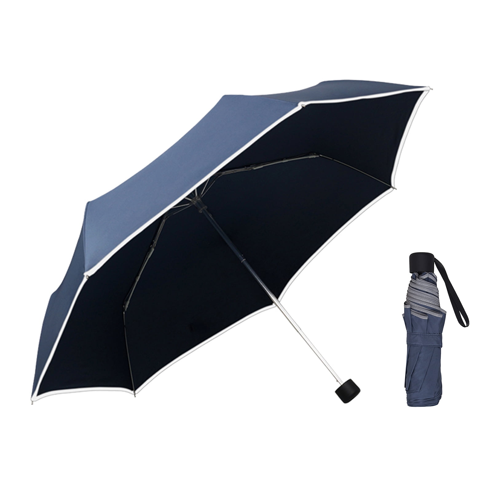Black Plaid Red Small Travel Umbrella Windproof Outdoor Rain Sun UV Auto Compact 3 Folds Umbrellas Cover 