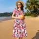 thumbnail image 4 of Balery Japanese Cherry Blossoms Vestidos sueltos de manga corta para mujer, vestidos de verano 2025, vestidos casuales de corte A con vuelo., 4 of 6