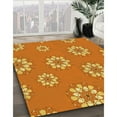 thumbnail image 3 of Ahgly Company Machine Washable Indoor Round Transitional Orange Red Orange Area Rugs, 7' Round, 3 of 7