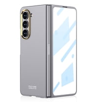Dteck for Samsung Galaxy Z Fold 5 Case, Ultra Slim Plating Shockproof Anti-Scratch All-Inclusive with Hinge Protection & Screen Protect, Gray