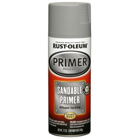 Rust-Oleum 249415 Automotive Spray Primer, Sandable, Grey, 12-oz