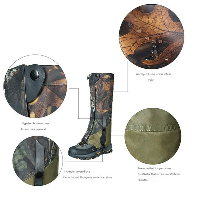 Guêtres Guêtres Imperméables Coupe-Vent Protège-Jambes Couvre-Bottes pour Randonnée Randonnée