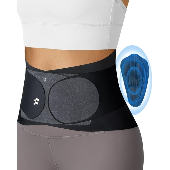 Attelle de Dos Ultra Fine 0.5mm avec Coussin Lombaire 3D, Tissu de Yoga Sans Couture, Attelle de Dos Légère pour Douleur Lombaire Femmes Hommes, Sciatique, Posture, Soutien du Dos pour Porter