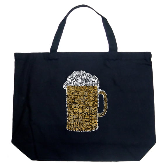 LA Pop Art Large Word Art Tote Bag - Slang Terms for Being Wasted