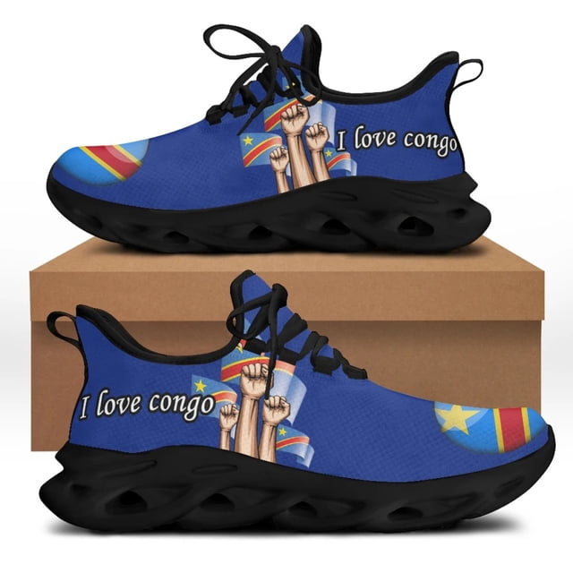 Zapatos casuales de diseño con la bandera de la República del Congo para hombre, zapatillas planas con cordones, resistentes al desgaste, tenis masculino