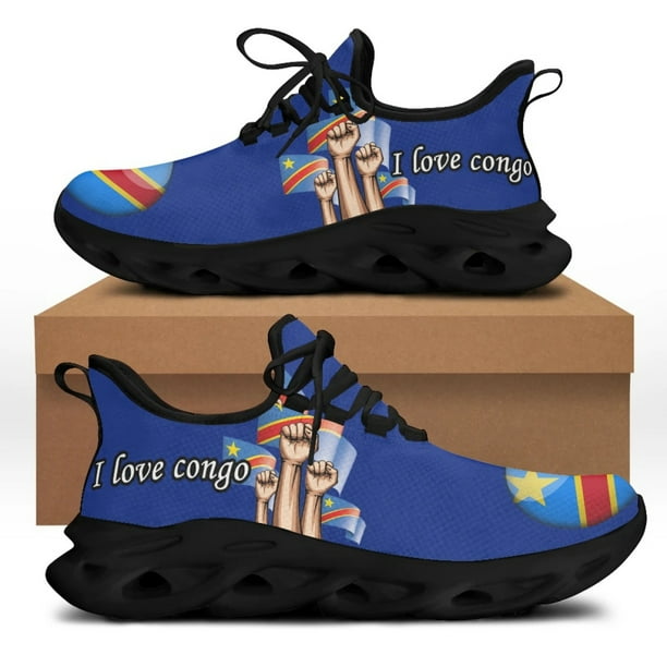 Zapatos casuales de diseño con la bandera de la República del Congo para hombre, zapatillas planas con cordones, resistentes al desgaste, tenis masculino