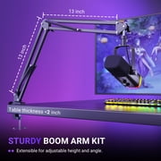 FIFINE AM8 Dynamic Microphone with Boom Arm Stand, USB XLR Gaming Microphone Kit for PC Computer PS5 with RGB, Mute, Headphone Jack for Streaming AM8T